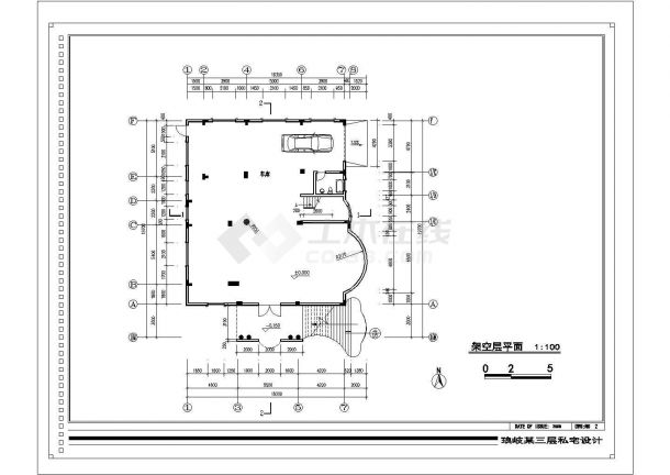 常州某社区940平米3层框架结构私人高档别墅建筑设计CAD图纸（含阁楼）-图一