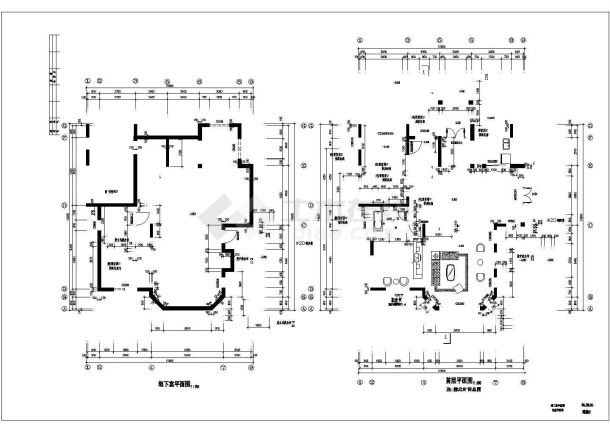 汉中市新集村某2层砖混结构私建别墅楼建筑设计CAD图纸（含结构图）-图二