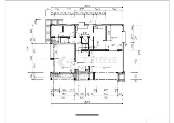 长沙芙蓉新村某2层砖混结构独栋私人别墅建筑设计CAD图纸（含结构图）-图二
