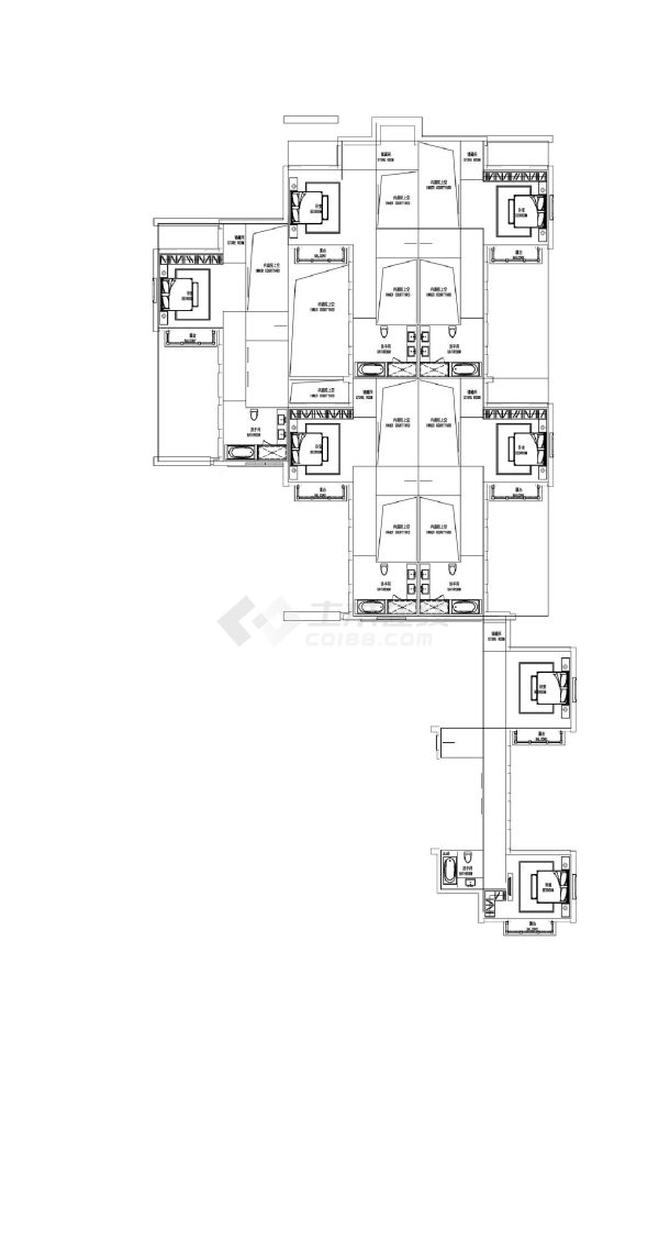 某地区多栋经典建筑平面详图-图二