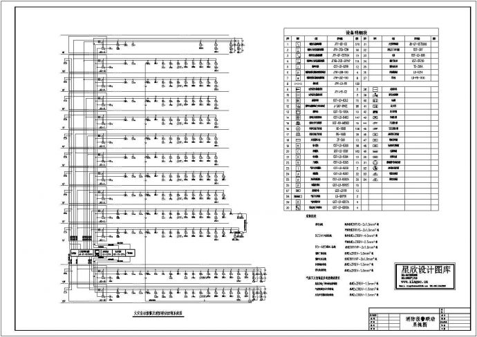 西安市某中学教学楼消防报警联动系统设计CAD图纸_图1