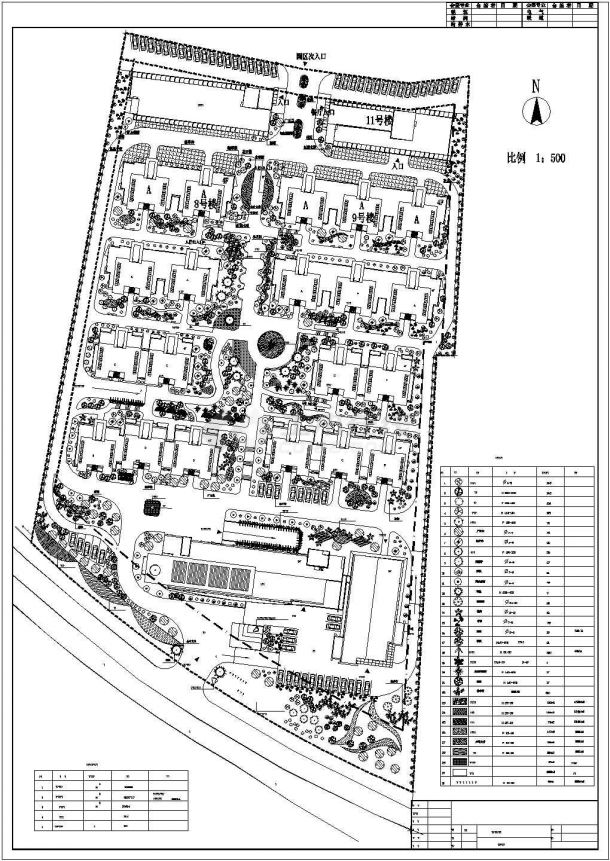 中恒世纪科技园景观绿化规划设计cad施工总平面图（含经济技术指标）-图一