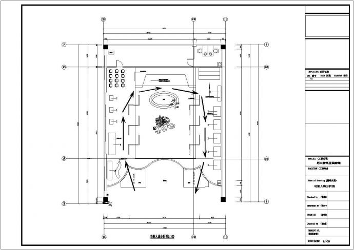 北京某大型艺术展厅内部装修设计CAD图纸_图1