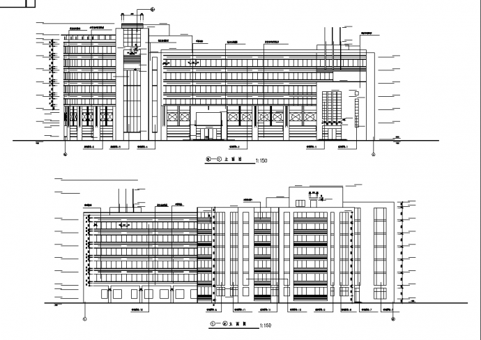 办公楼设计_11582平方米七层办公楼建筑设计施工cad图纸_图1