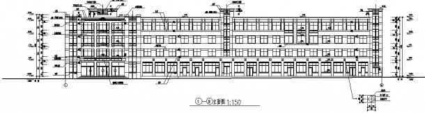 办公楼设计_贵州四层办公楼建筑设计施工cad图纸-图一