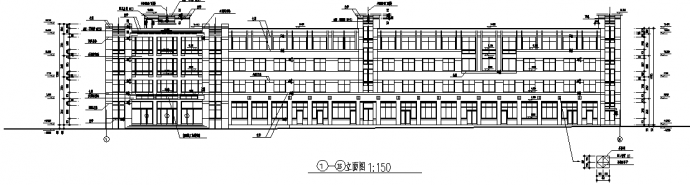 办公楼设计_贵州四层办公楼建筑设计施工cad图纸_图1