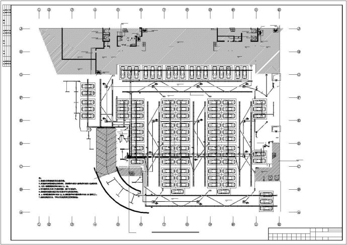 齐齐哈尔市某大厦人防地下车库工程电气系统设计CAD图纸_图1
