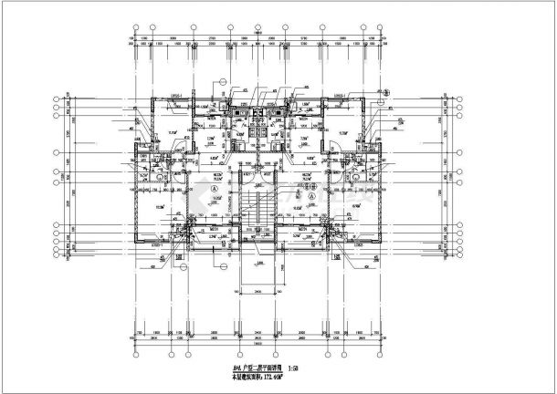 某商住楼户型建筑设计cad图（共5张）-图二