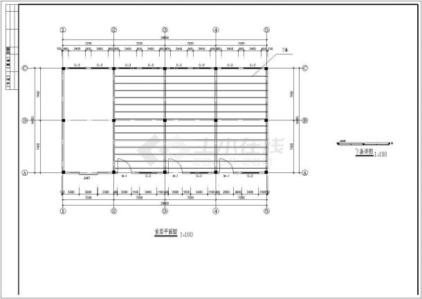 某废墟区单层厂房CAD构造设计图纸-图二