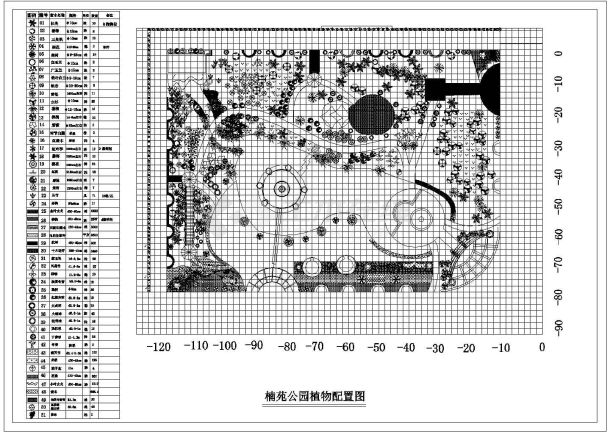 某南苑公园植物CAD景观设计配置图-图一