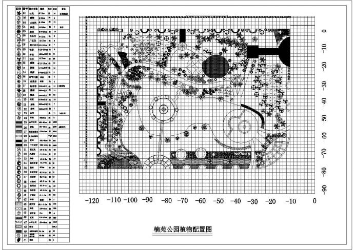某南苑公园植物CAD景观设计配置图_图1