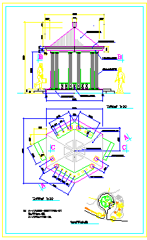 某欧式六角亭CAD全套设计大样节点图_图1