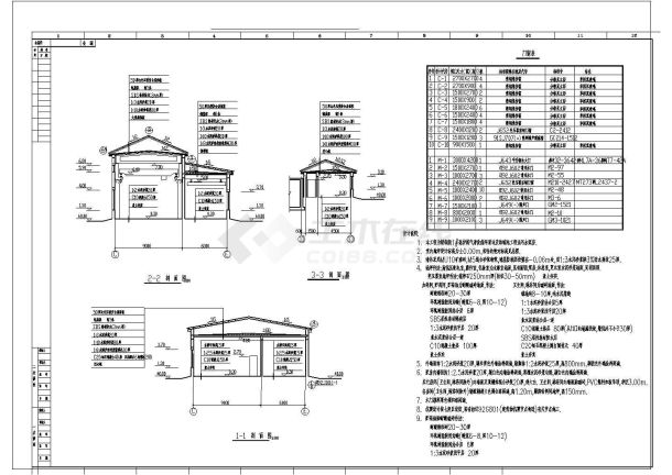 某坡屋顶水泵主房CAD设计施工图-图一