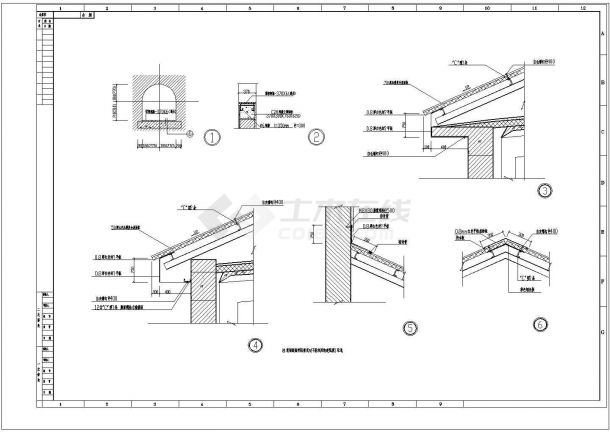 某坡屋顶水泵主房CAD设计施工图-图二