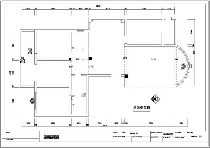 现代（三房）住宅装修设计施工图_图1
