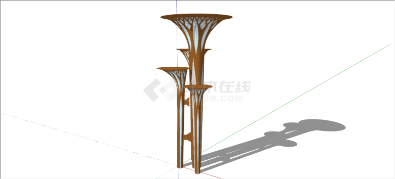 美丽豪华现代艺术雕塑su模型-图一