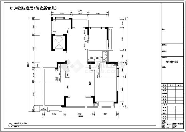 简欧(三房)住宅装修设计全套施工图-图二
