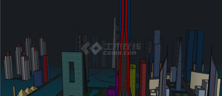 现代滨城市规划建筑su模型-图二