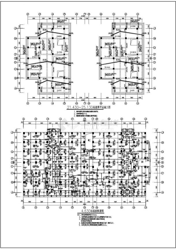 某城市商业街框架钢结构建筑设计全套CAD施工图纸-图二