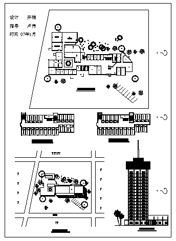 某高档大型旅馆CAD设计施工图纸-图一