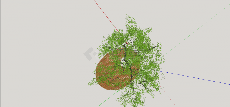 现代整块铺入式环形围树su模型-图二