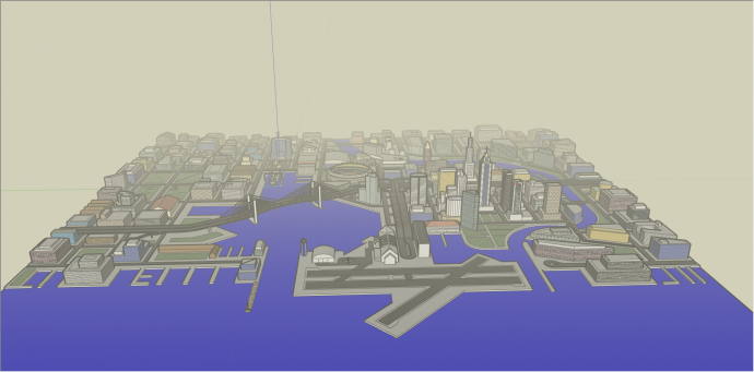 海滨城市建筑设计su模型_图1