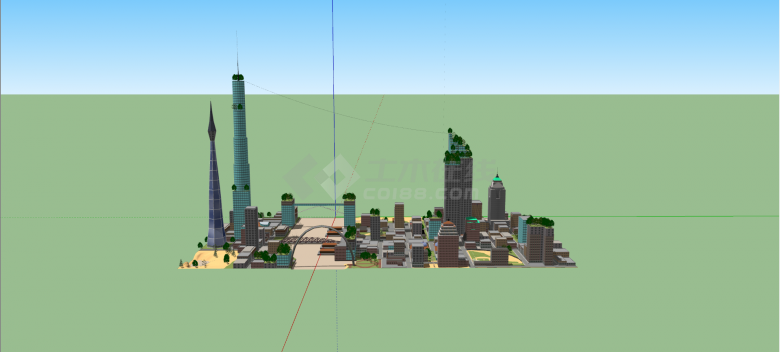 社区型城市设计SU模型-图一