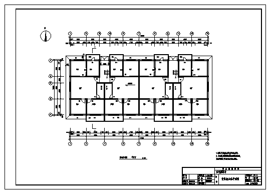 土木工程毕业设计_2400平方米六层砖混住宅楼建施cad图(含计算书，毕业设计)_图1