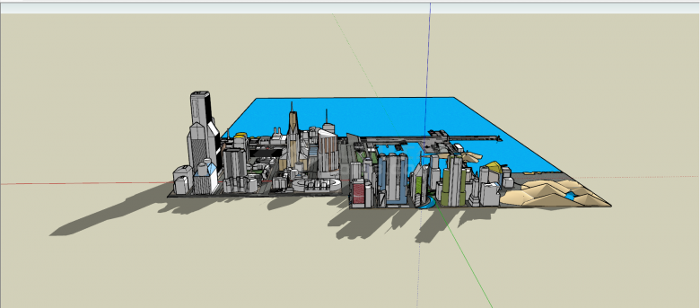 城市总体空间设计SU模型-图二