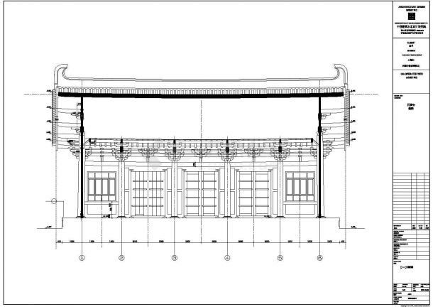 南京某知名寺庙内部小型偏殿建筑设计CAD图纸-图一