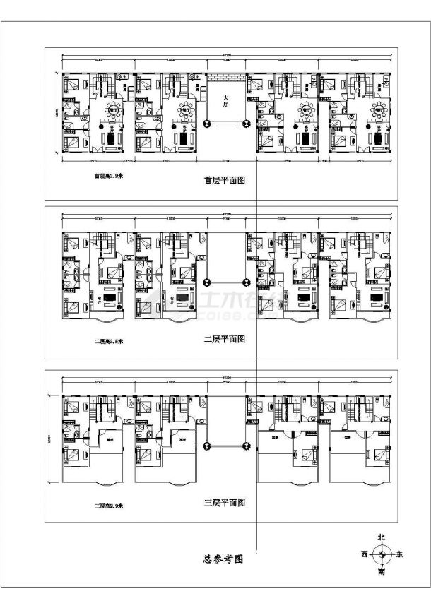 某兄弟型小农家住宅建筑设计施工图-图二