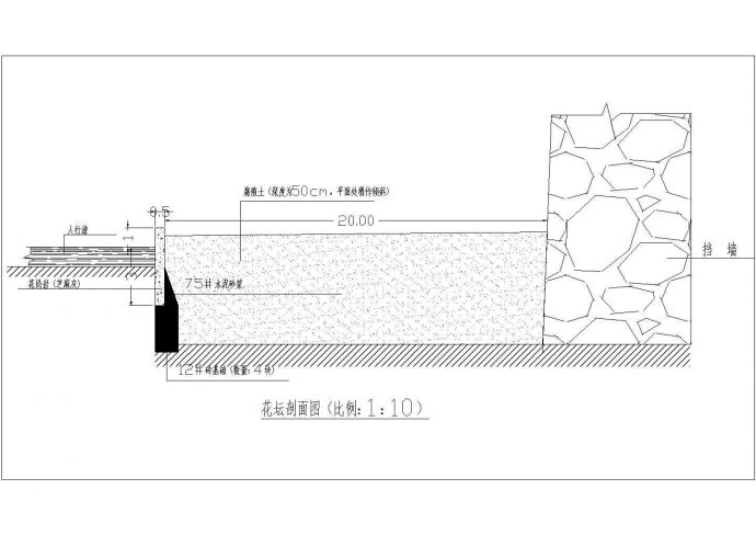 某人行道旁绿化景观设计详细施工方案CAD图纸_图1