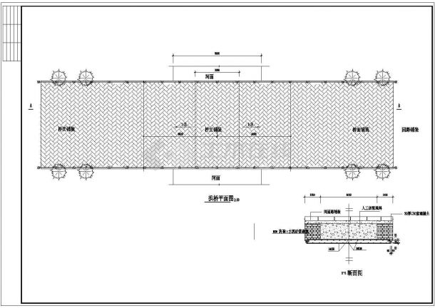苏州市某著名园林内部古典石桥建筑设计CAD图纸-图一