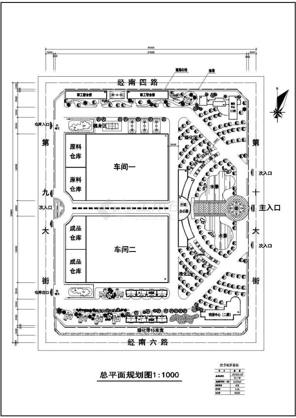 某产业园区CAD详细构造设计总平面规划图-图一