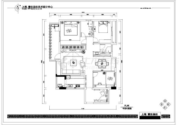 美式-3室2厅2卫家装施工图“时光x度”-图二