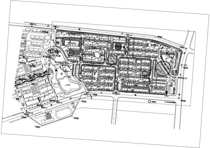 某地区高档多层住宅小区规划设计cad总平面施工图（甲级院设计）_图1