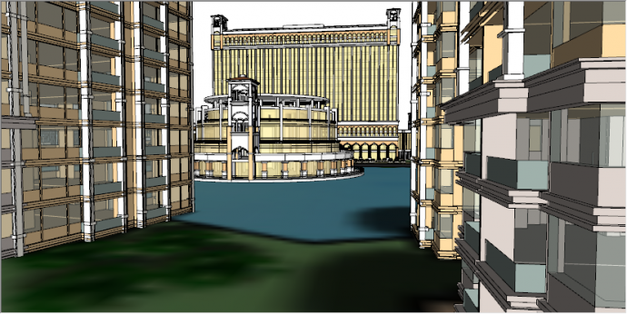 现代城市综合体建筑住宅区酒店区su模型_图1