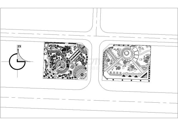 某小型广场景观绿化CAD详细设计图-图一