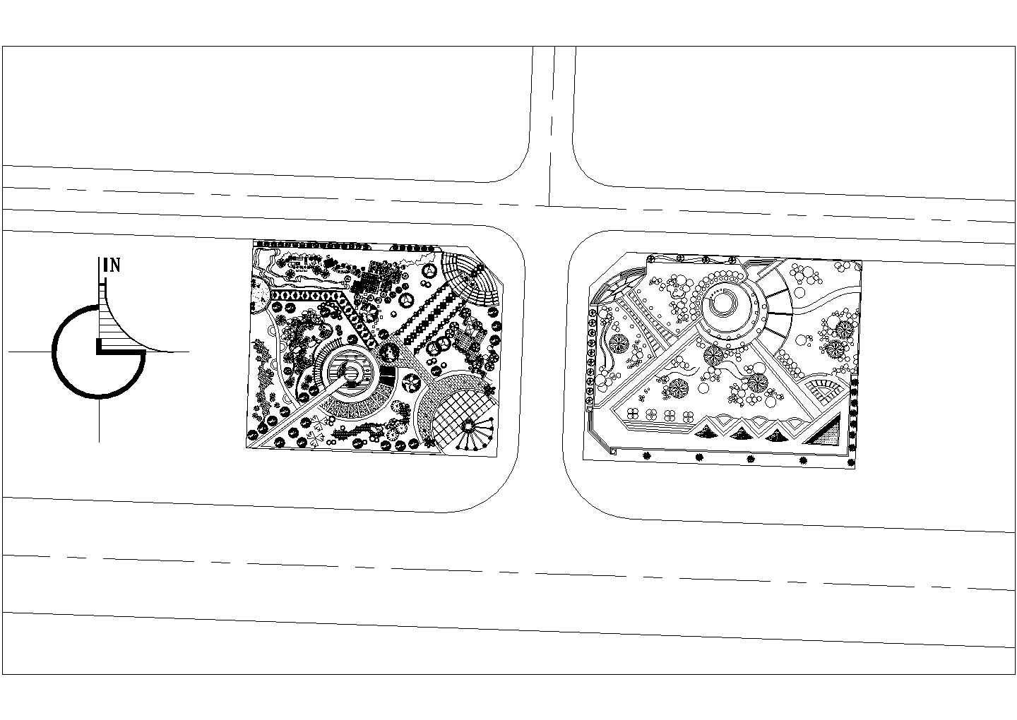 某小型广场景观绿化CAD详细设计图