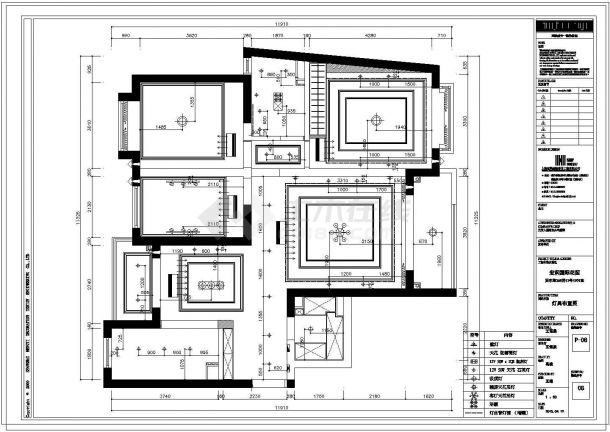 欧式-三室两厅120㎡-上海国际花园设计装修cad图纸-图二