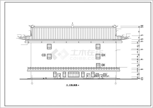 泰州某大型寺庙6300平米4+1层僧舍全套建筑设计CAD图纸-图二