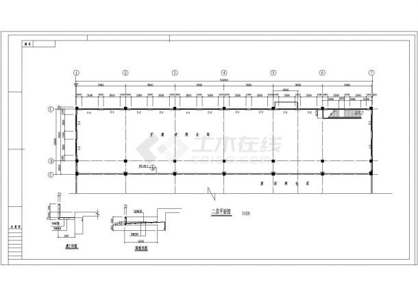 某大型国际仓库CAD完整框架结构设计施工图-图一