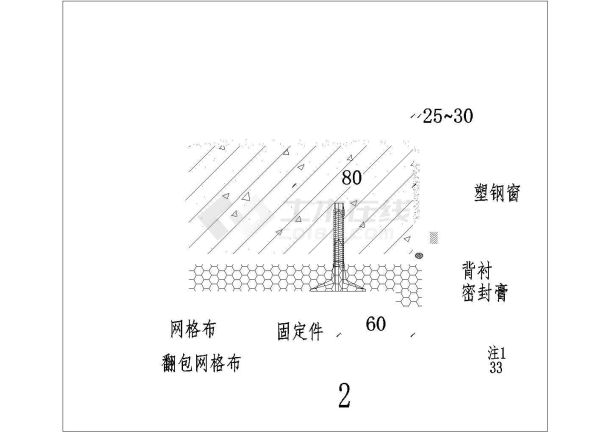 某挤塑聚苯板外墙外保温窗侧口构造CAD图纸-图一