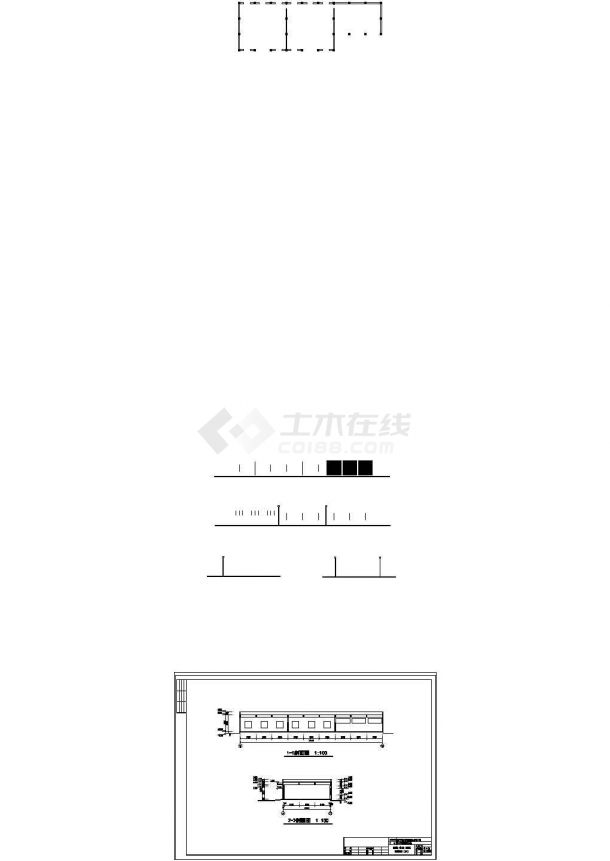 湖北省某污水厂机修、仓库、车库cad图-图二