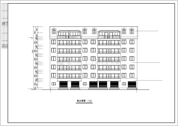 【某小区】2546平方米五层住宅楼建筑全套施工cad图，含效果图-图二