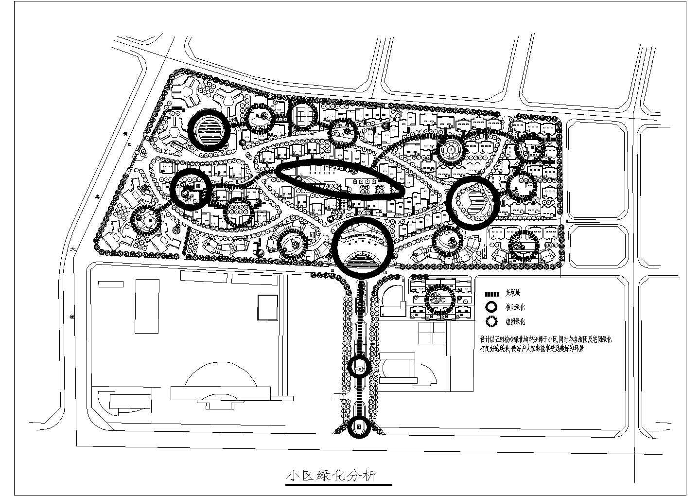 某花园小区规划设计cad平面分析图（甲级院设计）