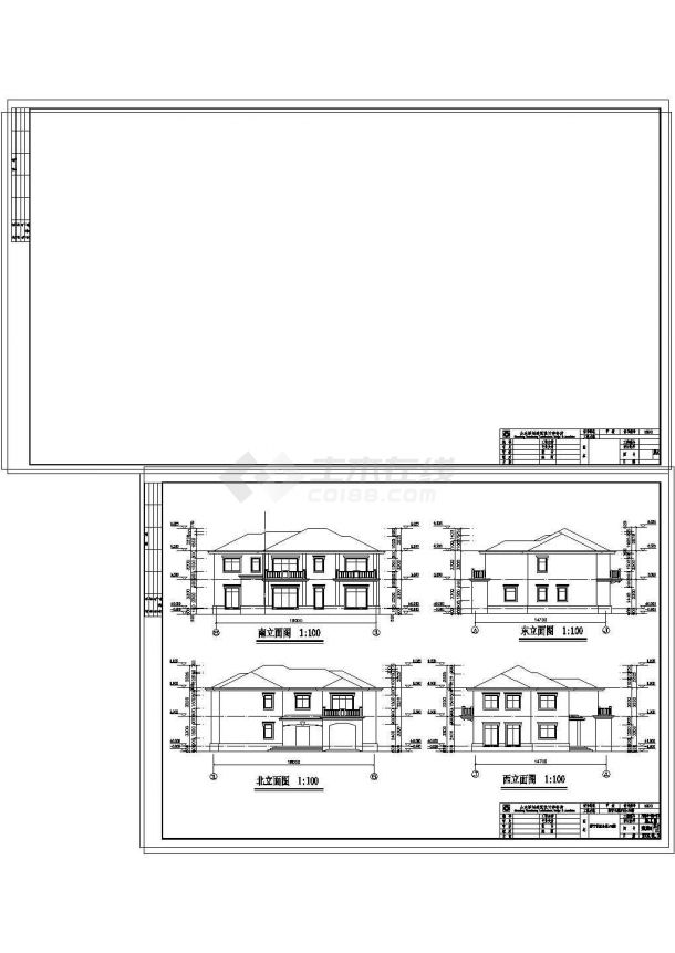 某独栋两层别墅施工图CAD文件-图一