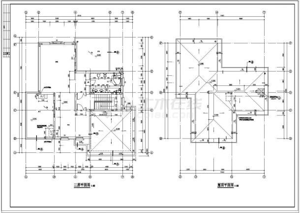 独栋美式别墅建筑设计施工图（含效果图）-图二