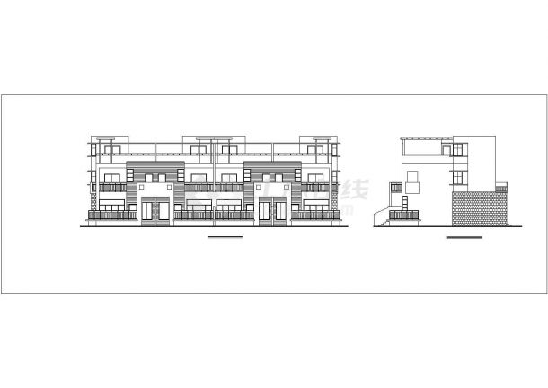 南方某地联排别墅建筑规划CAD参考图-图一