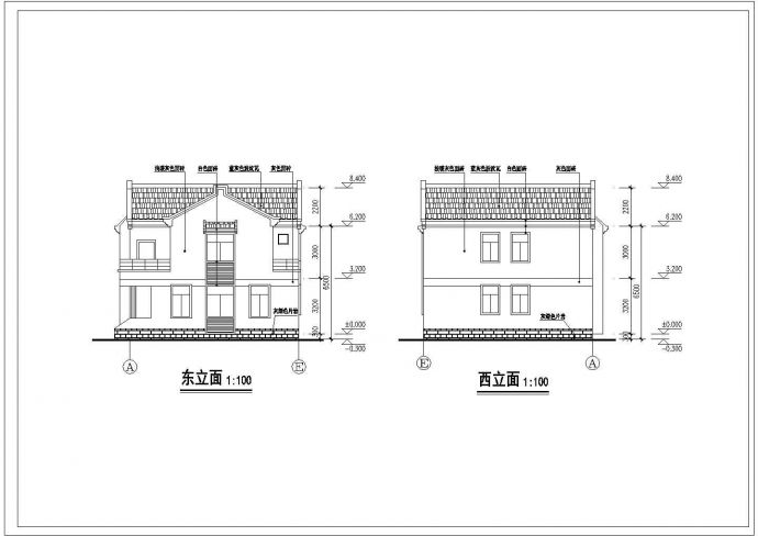 新农村两层别墅建筑施工图（含效果图）_图1